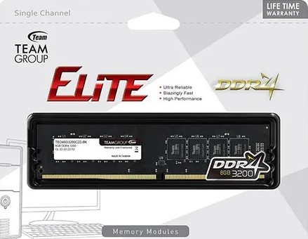 RAM DDR4 TEAMGROUP ELITE 8GB 3200 MHZ